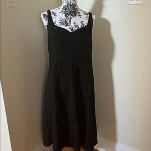 Old Navy Linen Black Midi Dress